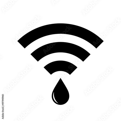 Leaking wifi vector icon