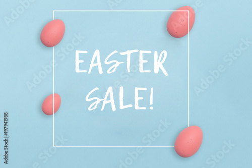 Easter sale poster with easter egg border