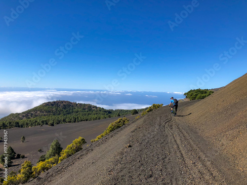 Trail over clouds