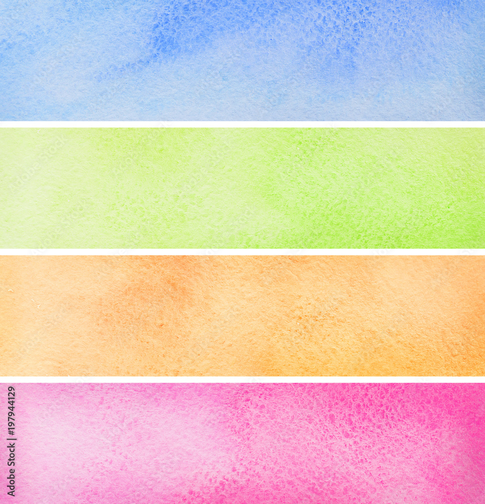 Fototapeta premium set of colorful watercolor banners