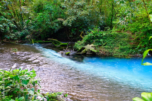 Very blue river in costa Rica