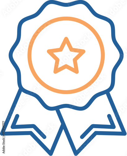 Quality premium product stamp seal. Vector trendy thin line icon illustration design