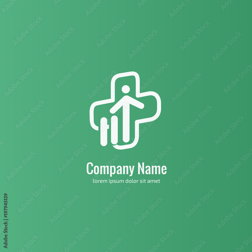 Logo design abstract medical vector template. Illustration design of logotype cross health symbol, people care sign. Logo design abstract medical vector template. Illustration design of logotype cross health symbol, people care sign.