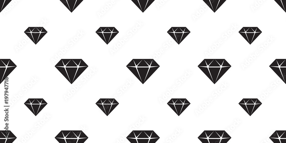 diamond seamless pattern vector gem jewelry icon crystal wallpaper  background Stock Vector | Adobe Stock