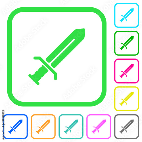 Sword vivid colored flat icons