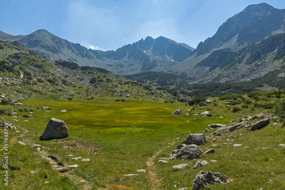 Landscape of Begovitsa River Valley and Yalovarnika peak, Pirin Mountain, Bulgaria Landscape of Begovitsa River Valley and Yalovarnika peak, Pirin Mountain, Bulgaria