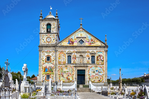 Amazing church with portuguese azulejo in Valega, Owar, Portugal