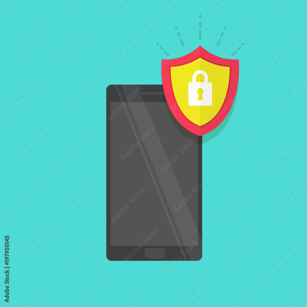 Mobile data security Access concept. Mobile protect sensitive data. Internet security. Flat design, vector illustration on background. Mobile data security Access concept. Mobile protect sensitive data. Internet security. Flat design, vector illustration on background.