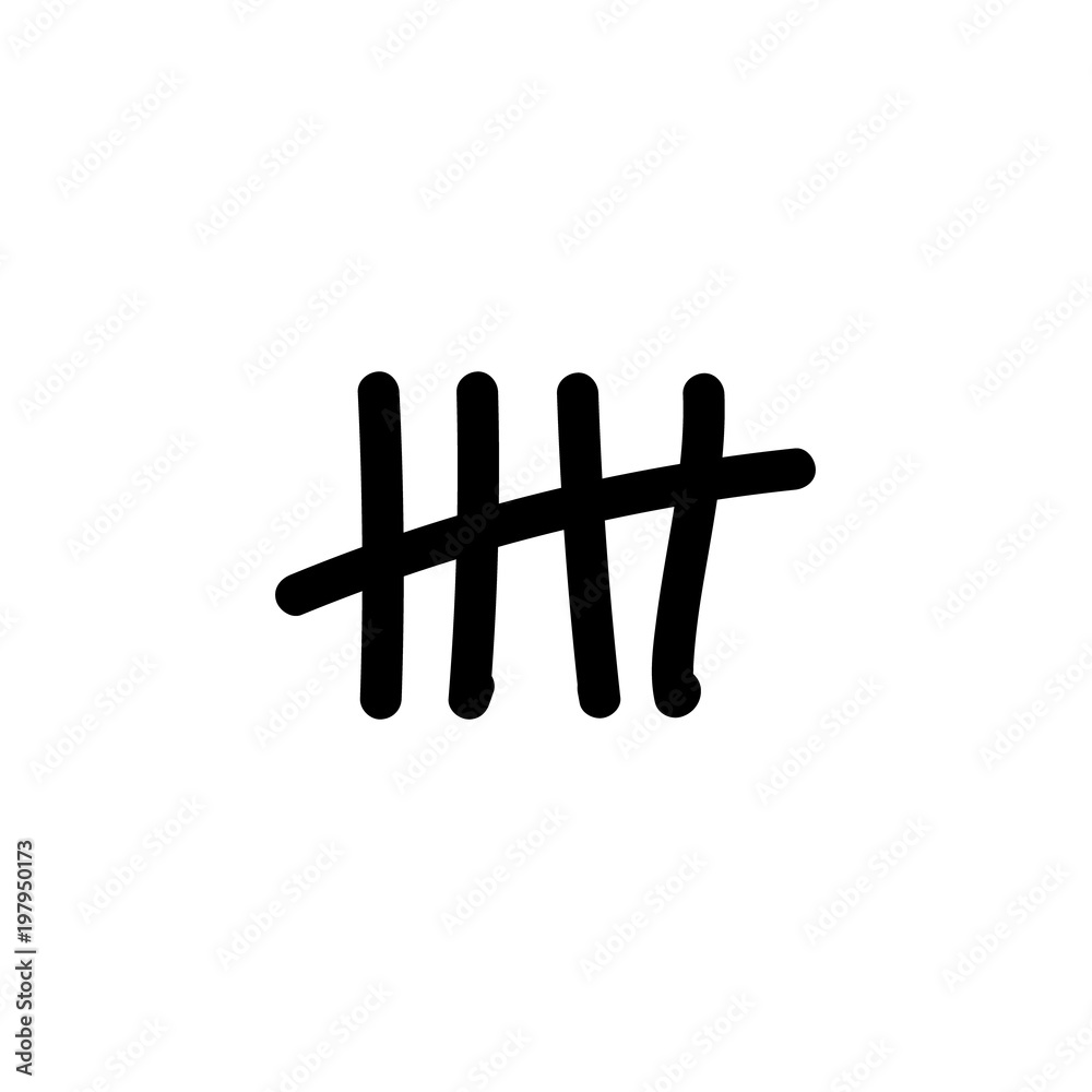 Tally marks count. Flat design, vector illustration on background. Tally marks count. Flat design, vector illustration on background.