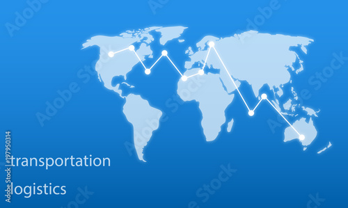 Flat vector illustration Map for logistics deliveries and cargo transportation