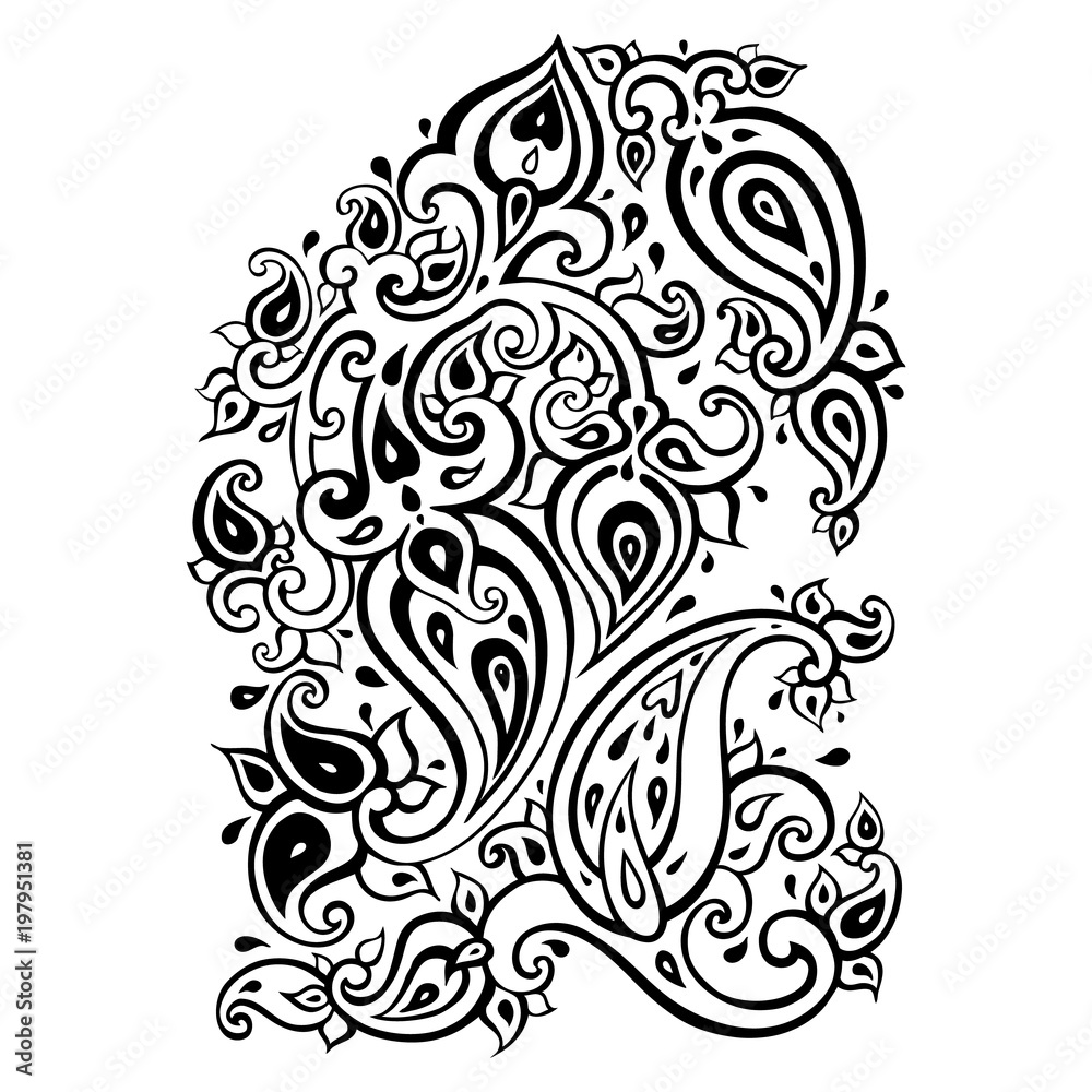Paisley background. Hand Drawn ornament. Vector illustration Paisley background. Hand Drawn ornament. Vector illustration