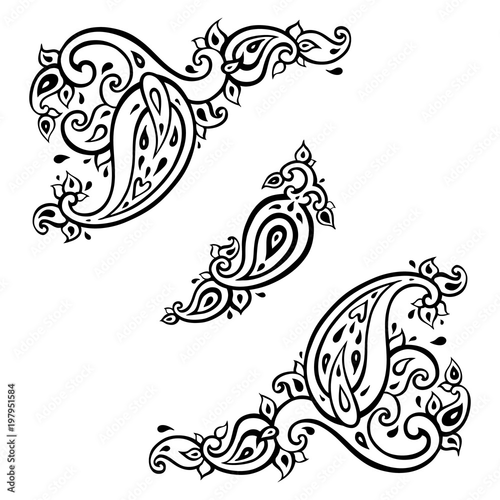 Obraz premium Paisley background. Hand Drawn ornament. Vector illustration