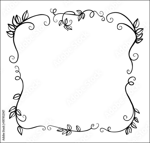 frame with a clean middle and ornament peas leaflets