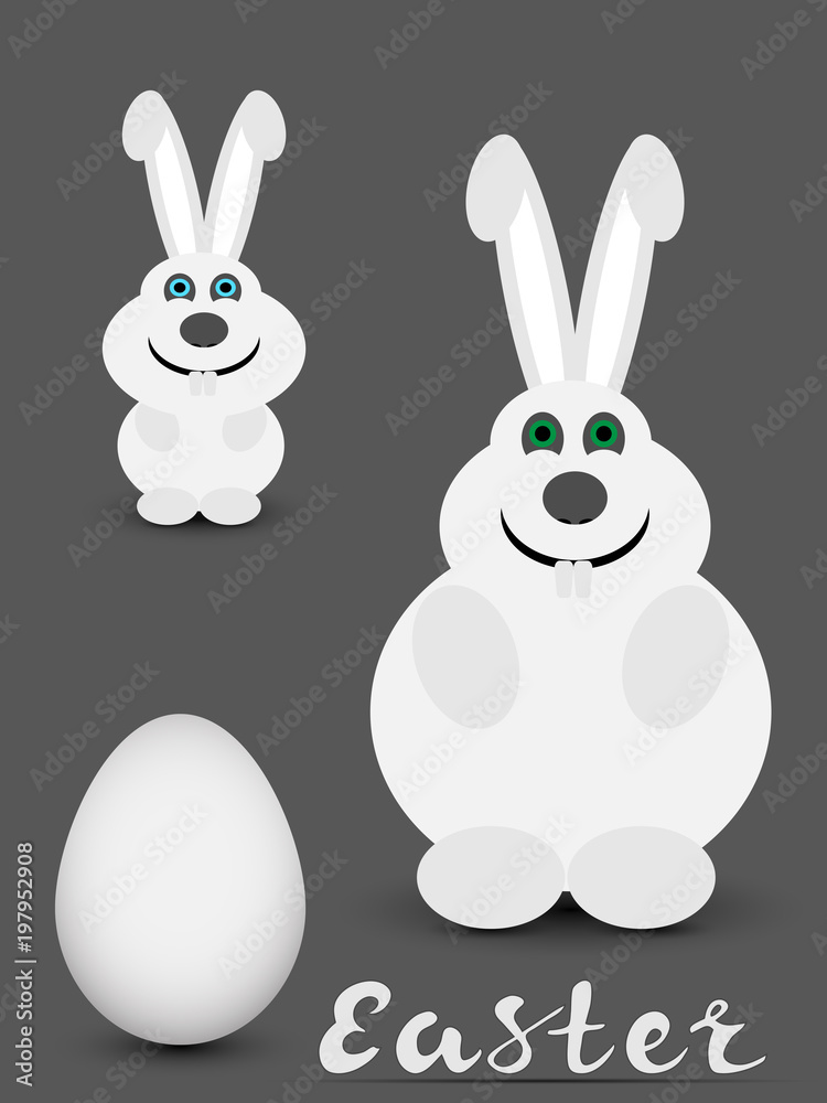 Obraz premium Easter rabbits and egg