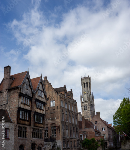The belfry tower in the city of Bruges, Belgium