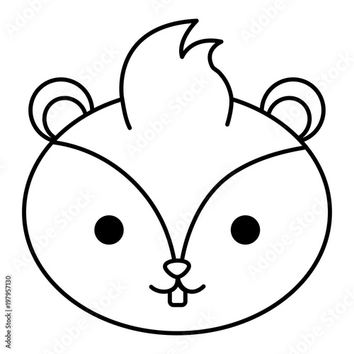 cute and tender chipmunk head vector illustration design