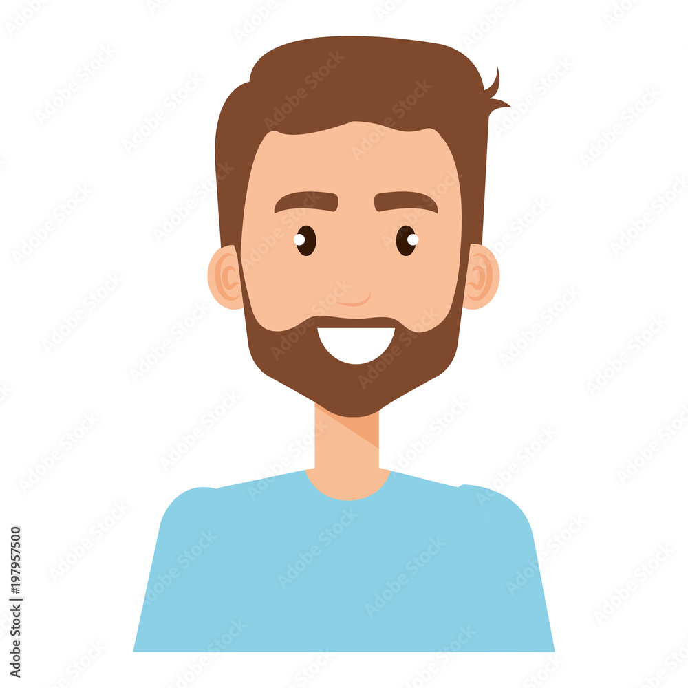 young man avatar character vector illustration design