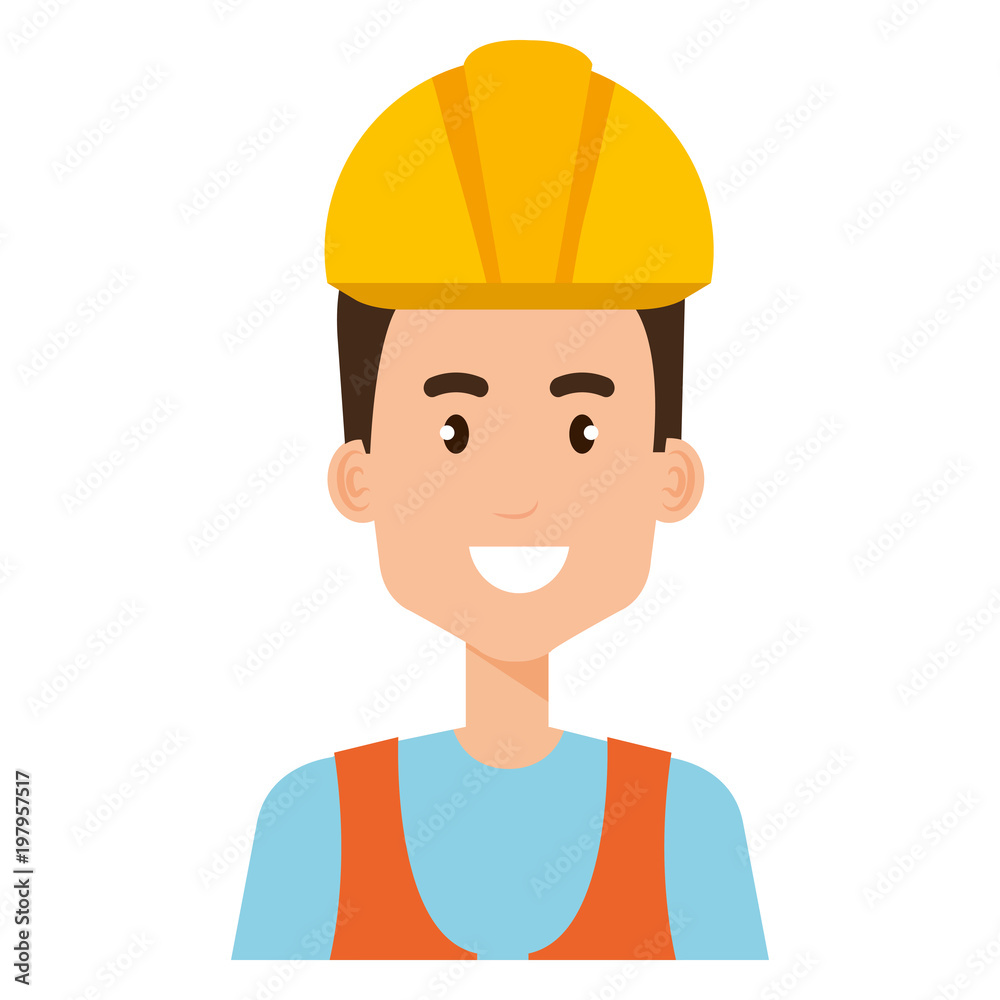 builder constructor reflective vest avatar character vector illustration design builder constructor reflective vest avatar character vector illustration design