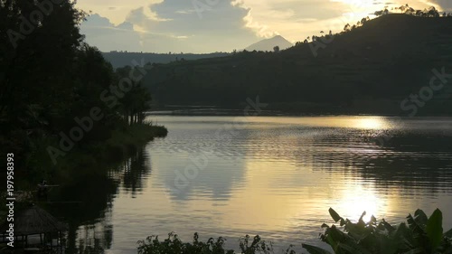 Lake Bunyonyi at sunset, Uganda  photo