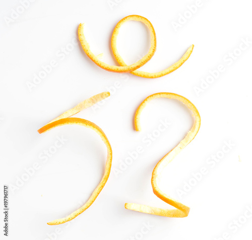 orange mandarin lemon twist isolated