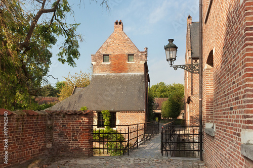 Old historic buildings in Groot Begijnhof of Leuven. Is a well preserved beguinage and completely restored historical quarter containing a dozen streets in the south of downtown Leuven, Belgium.