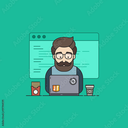 JavaScript Coder with Laptop