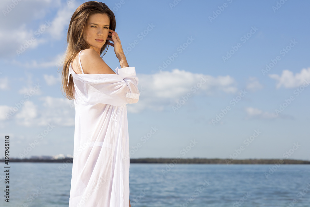 Beautiful healthy girl enjoy sunny day at the beach. Beautiful healthy girl enjoy sunny day at the beach.