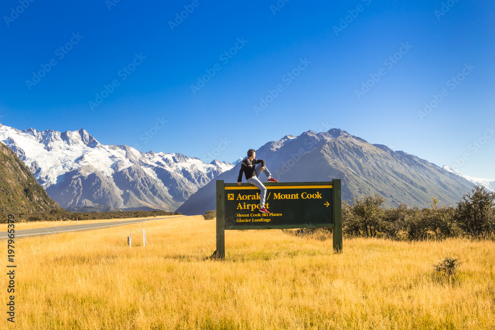 Naklejka premium Mount Cook, New Zealand. Amazing Place.