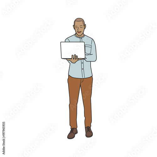 Hand drawn casual man standing