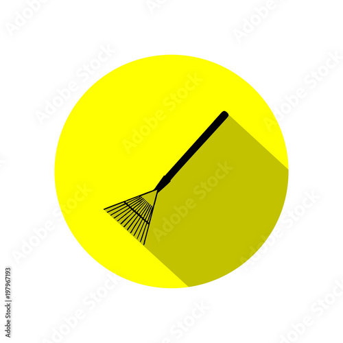 Rake leaves. Vector Illustration