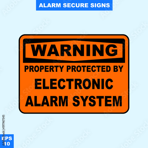 Emergency alarm and security alert signs in vector style version, easy to use and print