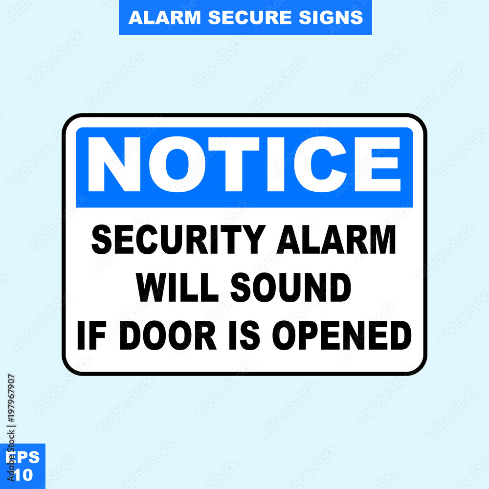 Emergency alarm and security alert signs in vector style version, easy to use and print