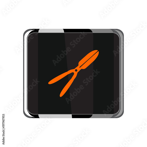 Garden pruner, agriculture tool icon