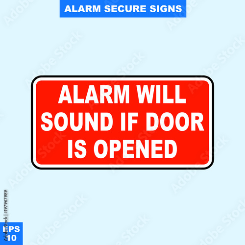 Emergency alarm and security alert signs in vector style version, easy to use and print