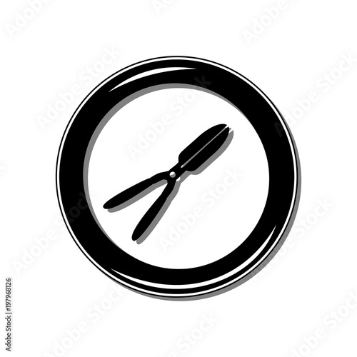 Garden pruner, agriculture tool icon