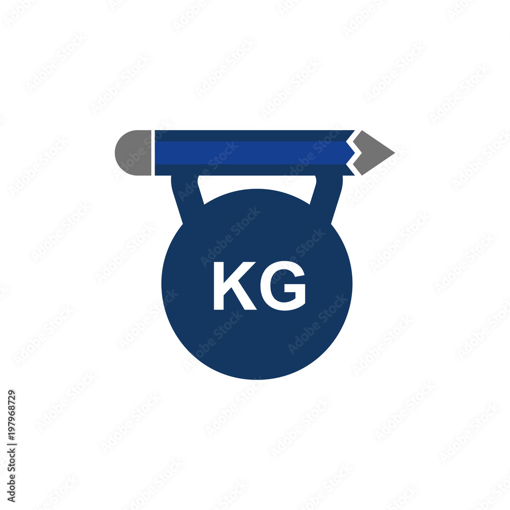 Kettle Bell Pencil Logo Icon Design Kettle Bell Pencil Logo Icon Design