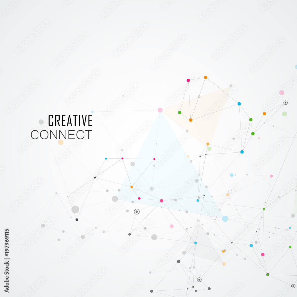Creative connection with points and lines. Abstract network structure. Polygonal vector background Creative connection with points and lines. Abstract network structure. Polygonal vector background