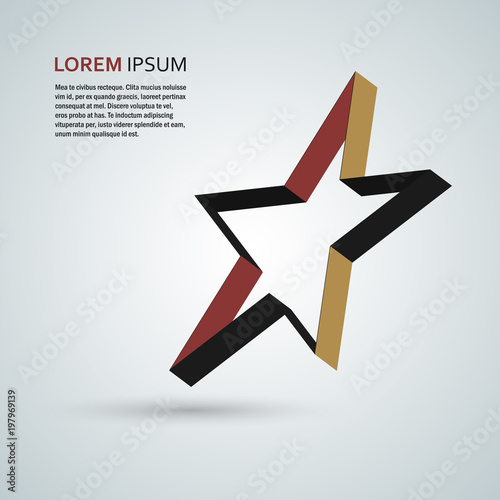 Star vector icon, 3d ribbon abstract symbol photo