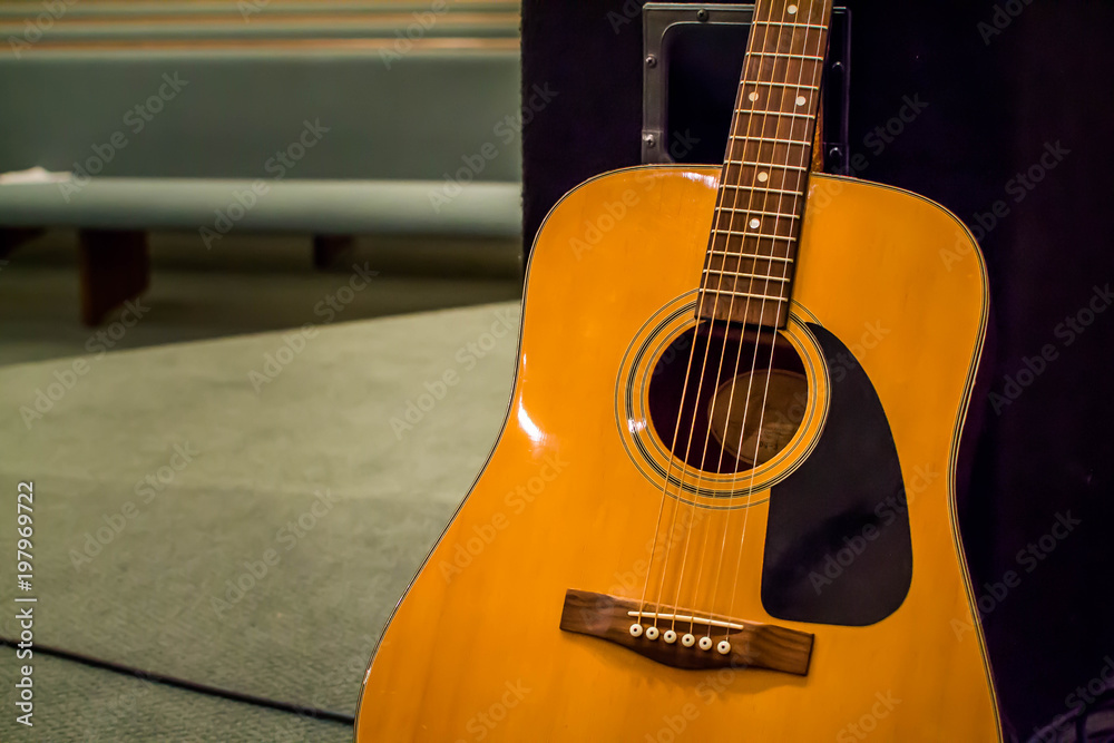Fotografie Resting acoustic guitar