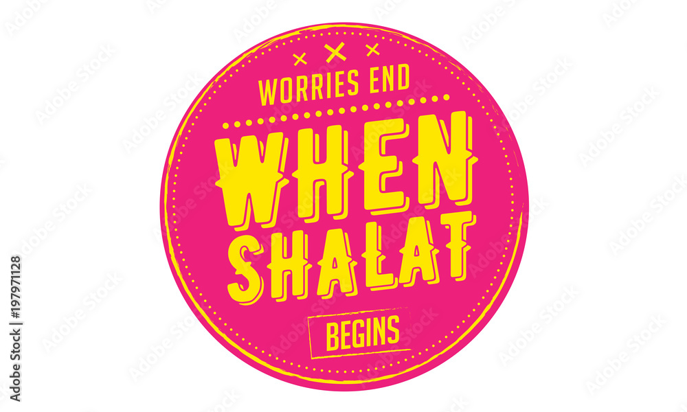 worries end when shalat begins vector illustration