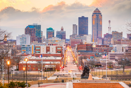 Des Moines Iowa skyline in USA photo