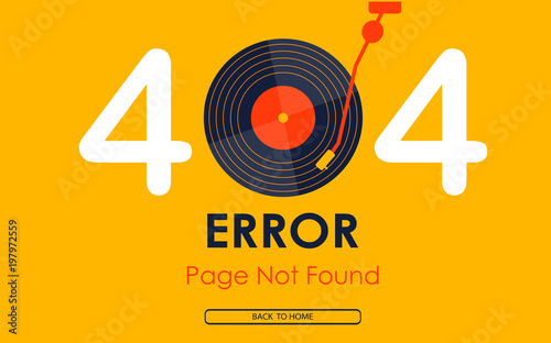 404  error page not found vector vinyl music graphic background