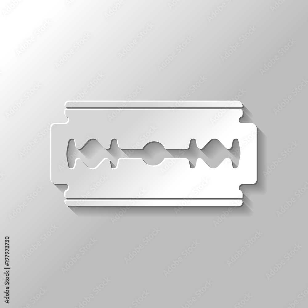 blade. simple silhouette. Paper style with shadow on gray background blade. simple silhouette. Paper style with shadow on gray background