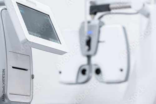 diagnostic ophthalmologic equipment. modern medical equipment in eye hospital. medicine concept