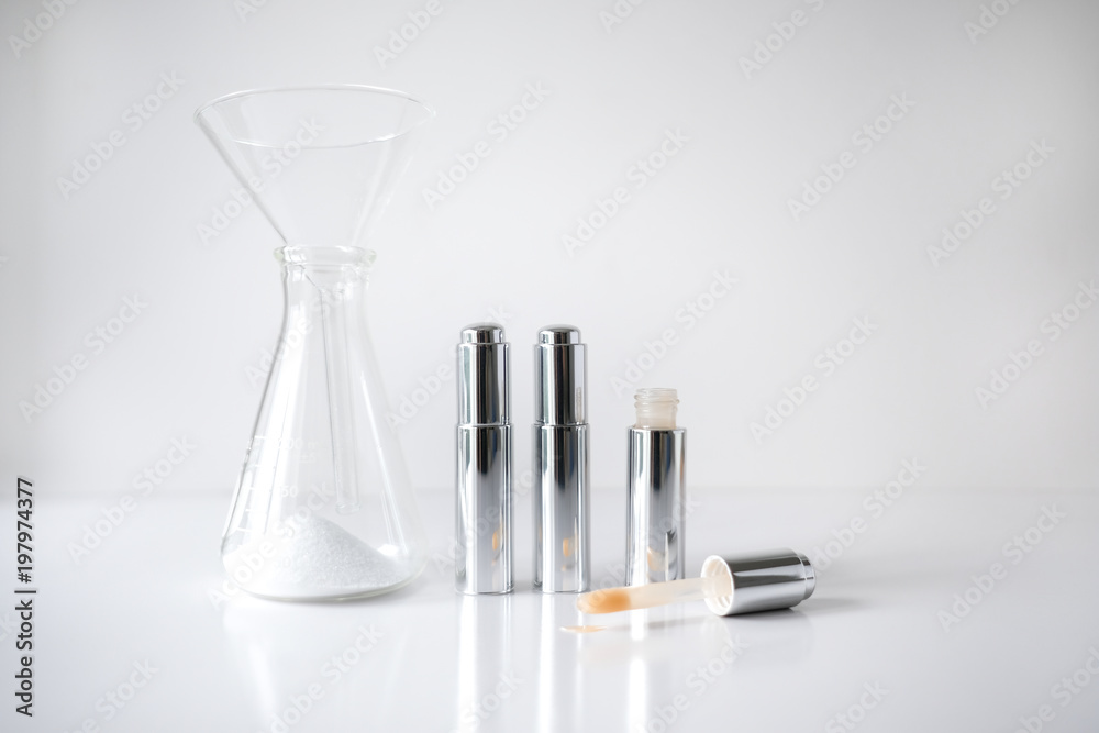 cosmetic laboratory research and development . science bio skincare cream serum product with leaves. natural organic beauty cosmetics concept. cosmetology. cosmetic laboratory research and development . science bio skincare cream serum product with leaves. natural organic beauty cosmetics concept. cosmetology.