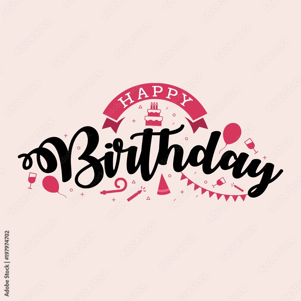 Fototapeta premium Happy Birthday background template