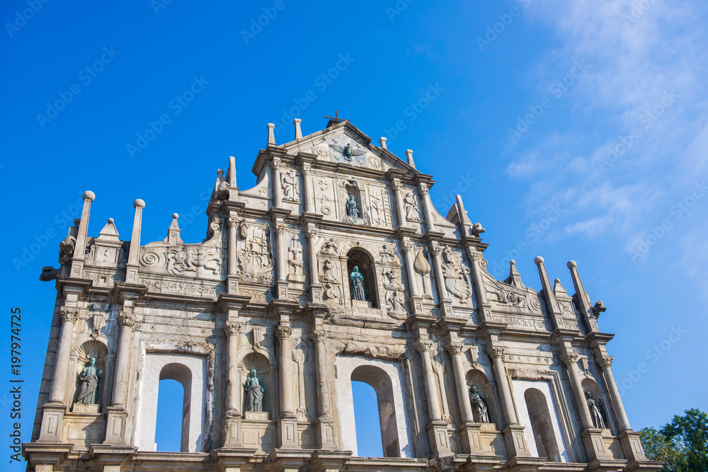 Ruins facade of St.Paul's Cathedral in Macau