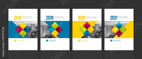Cover design template corporate business annual report brochure poster company profile catalog magazine flyer booklet leaflet. Cover page design element A4 sample image with Gradient Mesh.