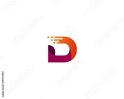 letter D digital logo. data logo. motion logo illustration template