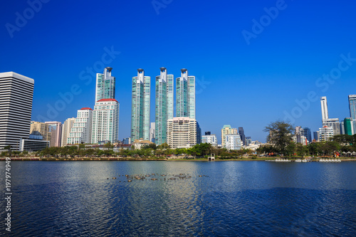 city view at Benjakitti Park, Bangkok, Thailand © geargodz